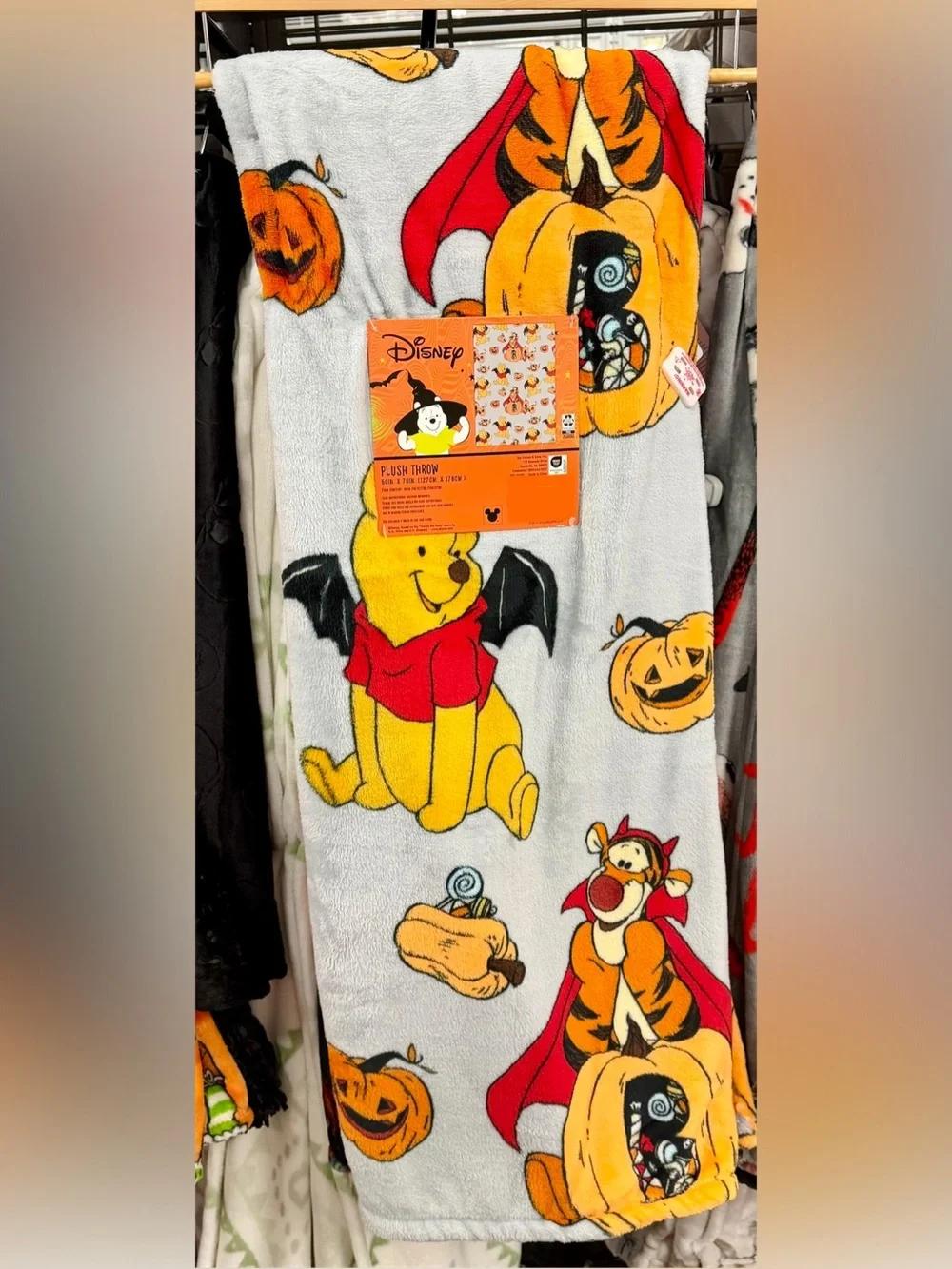 winnie the pooh halloween plush blanket throw
